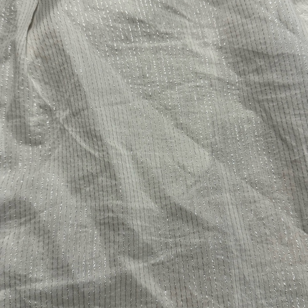 Aglini White Cotton SilkSilver Thread White Long Sleeve Blouse SZ 6 - Picture 7 of 7